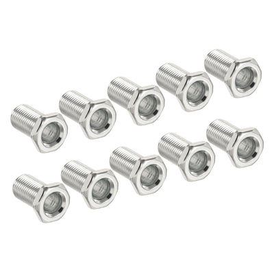 Harfington Lamp Rod 20mm Long M10 Thread Pipe Hexagon Countersunk Flat Head for Chandelier, Galvanized Iron Pack of 10