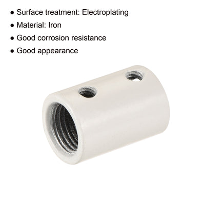 Harfington Round Coupling Nut M10 M4 Thread Sleeve Stud Rod Adaptor Pipe Connector White Pack of 4