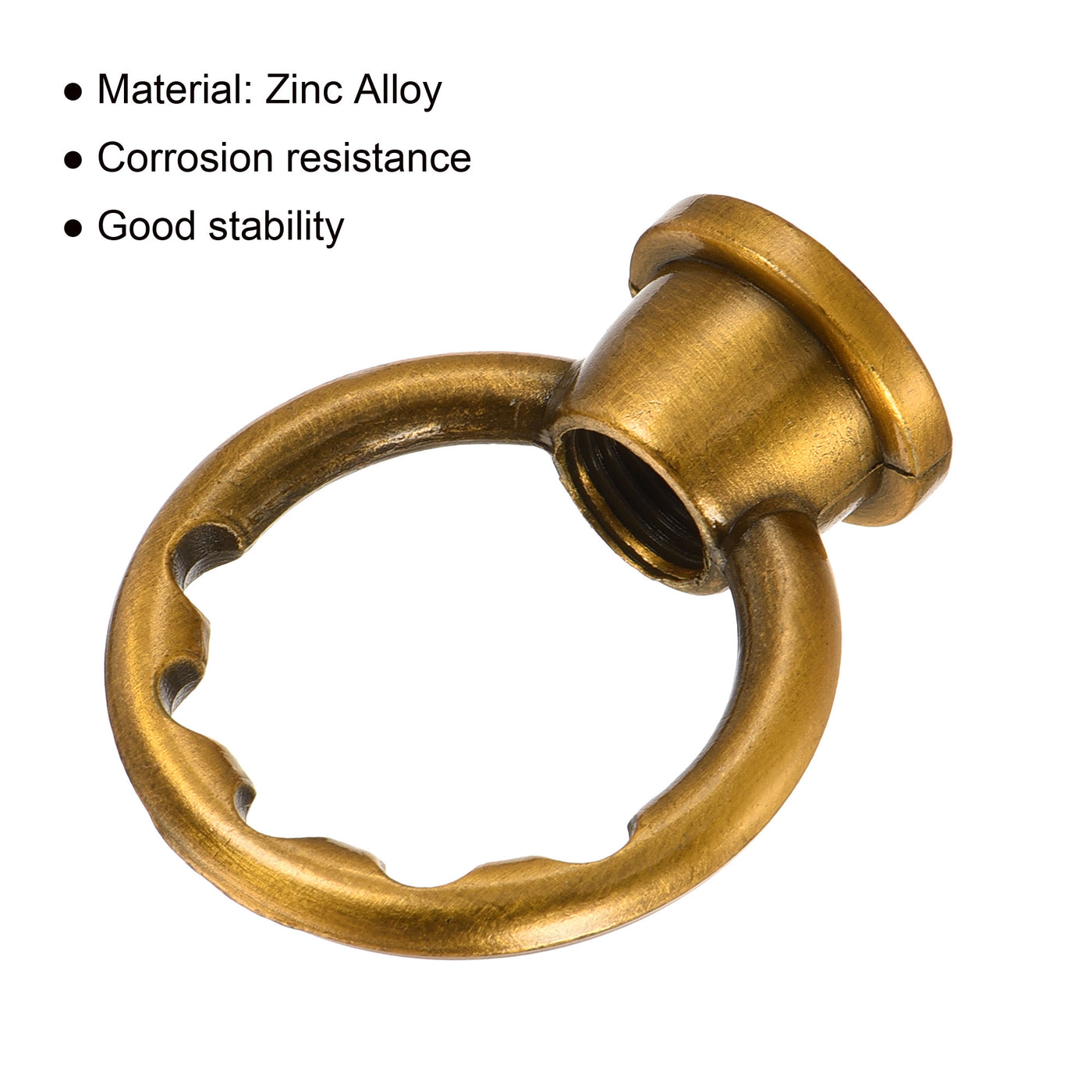 Harfington Eye Nut 10kg Max Load M10 Thread Ring Shape Female Loop for Hanging Lamp Chandelier, Gold Bronze