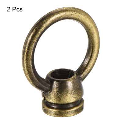 Harfington Eye Nut 15kg Max Load 36x43mm M10 Thread Ring Shape Female Loop for Hanging Lamp Chandelier, Bronze Pack of 2