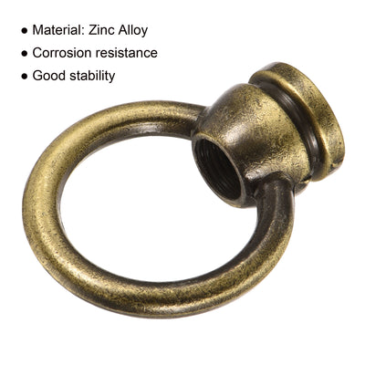 Harfington Eye Nut 15kg Max Load 36x43mm M10 Thread Ring Shape Female Loop for Hanging Lamp Chandelier, Bronze Pack of 2