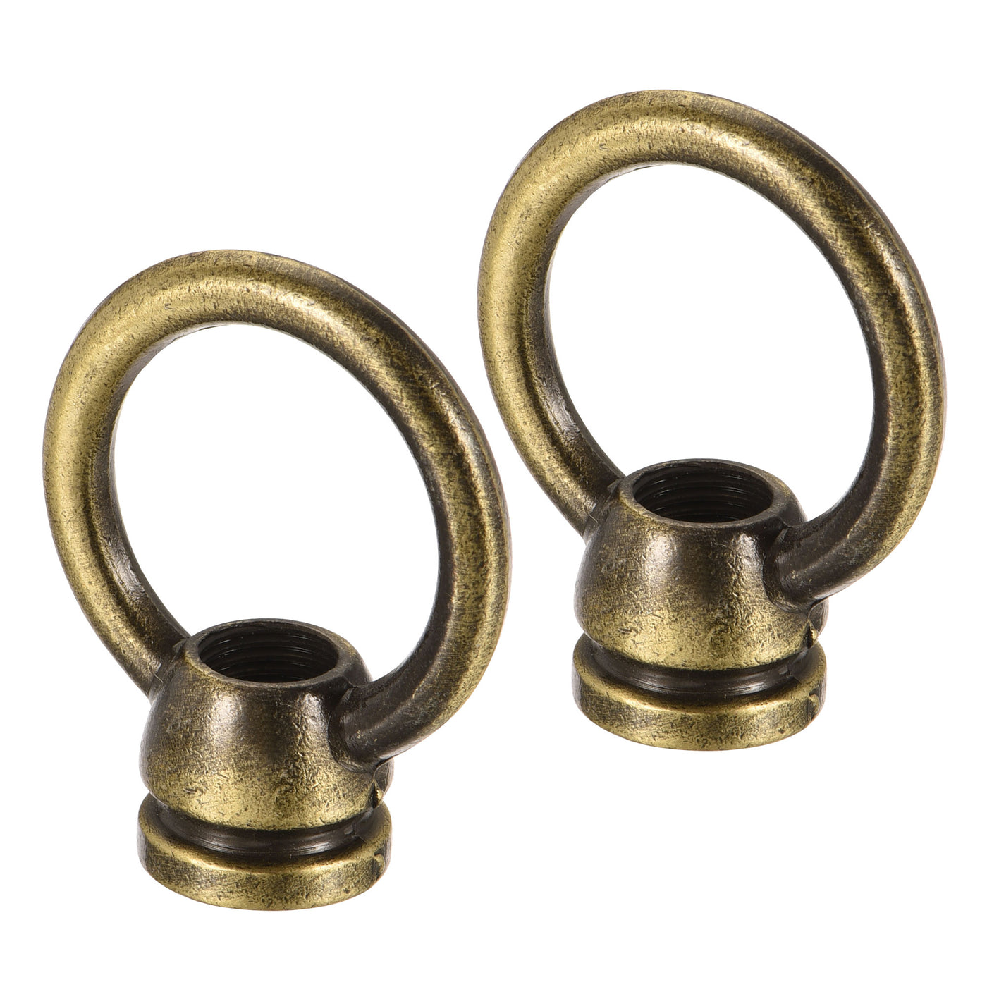 Harfington Eye Nut 15kg Max Load 36x43mm M10 Thread Ring Shape Female Loop for Hanging Lamp Chandelier, Bronze Pack of 2