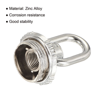 Harfington Eye Nut 25kg Max Load 30x44mm M10 Thread Ring Shape Female Loop for Hanging Lamp Chandelier, Silver Tone Pack of 2