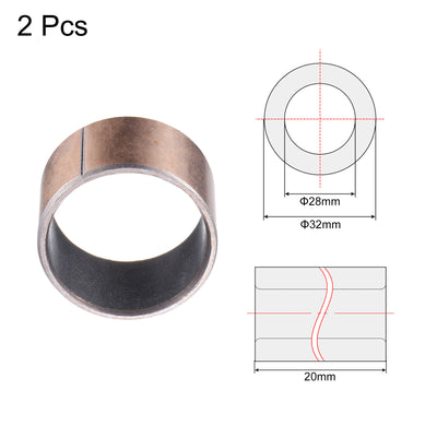 Harfington Uxcell Sleeve Bearing Bore Plain Bearings Wrapped Oilless Bushing