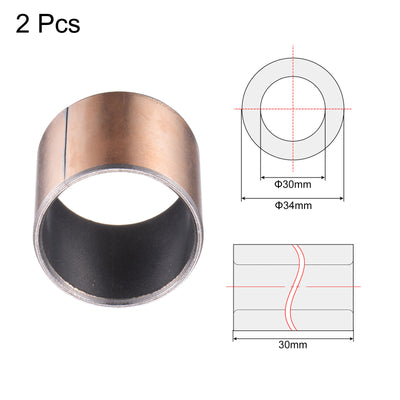Harfington Uxcell Sleeve Bearing Bore Plain Bearings Wrapped Oilless Bushing