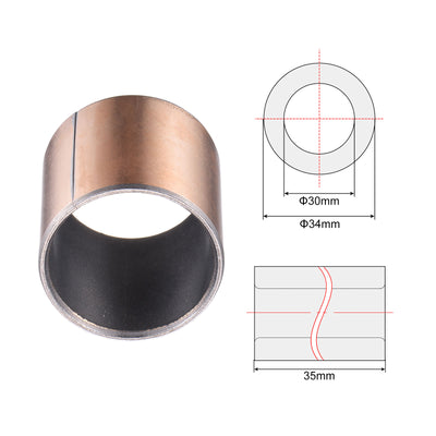 Harfington Uxcell Sleeve Bearing Length Plain Bearings Wrapped Oilless Bushings