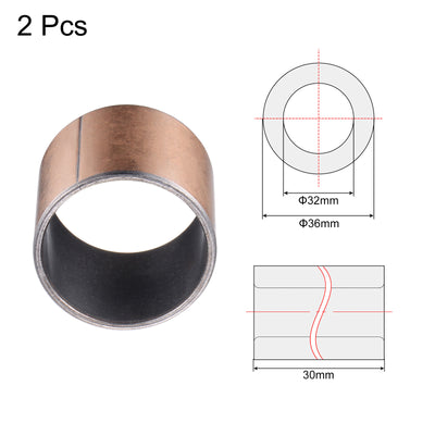 Harfington Uxcell Sleeve Bearing Bore Plain Bearings Wrapped Oilless Bushing