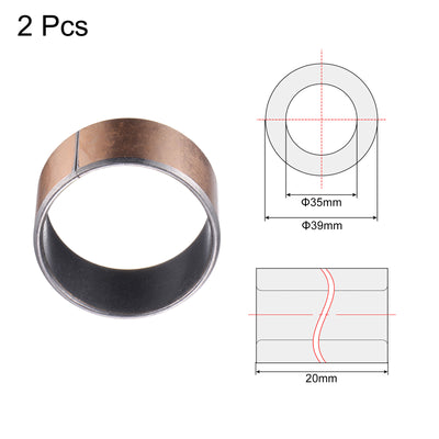 Harfington Uxcell Sleeve Bearing Bore Plain Bearings Wrapped Oilless Bushing