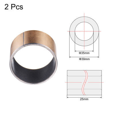 Harfington Uxcell Sleeve Bearing Bore Plain Bearings Wrapped Oilless Bushing