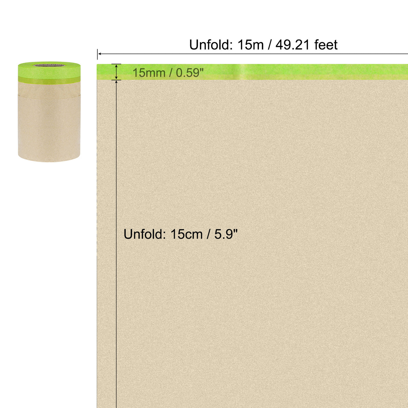 Harfington Pre-Taped Masking Film Brown Paper with Medium-Tack Tape