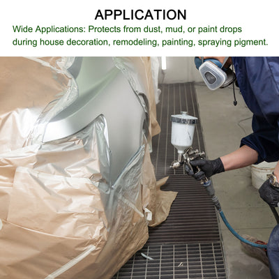 Harfington Pre-Taped Masking Film Brown Paper with Medium-Tack Tape