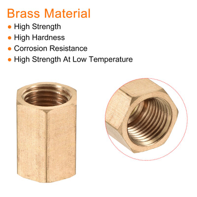 Harfington Brass Reducer Pipe Fitting G1/4 x G1/8 Female Thread Hex Coupling Connector Adapter