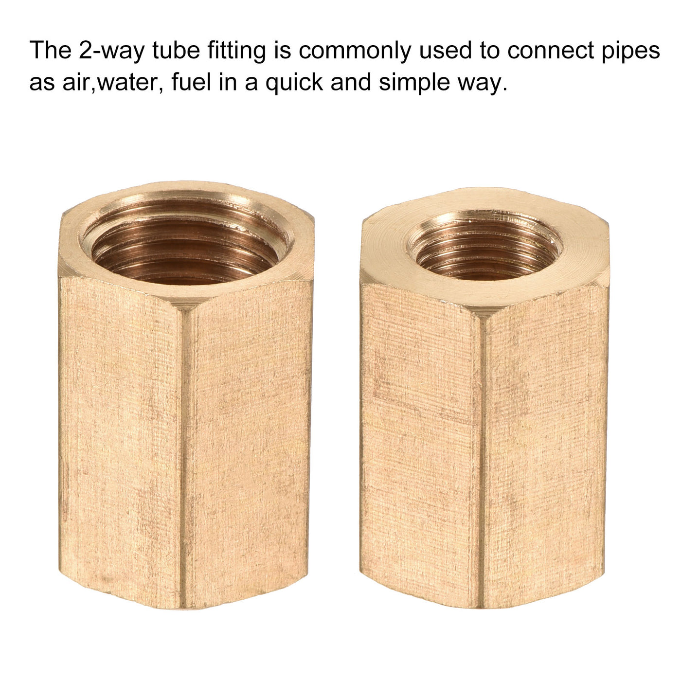 Harfington Brass Reducer Pipe Fitting G1/4 x G1/8 Female Thread Hex Coupling Connector Adapter