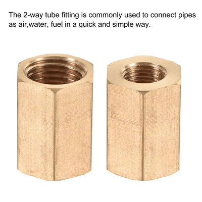 Harfington Brass Reducer Pipe Fitting G1/4 x G1/8 Female Thread Hex Coupling Connector Adapter