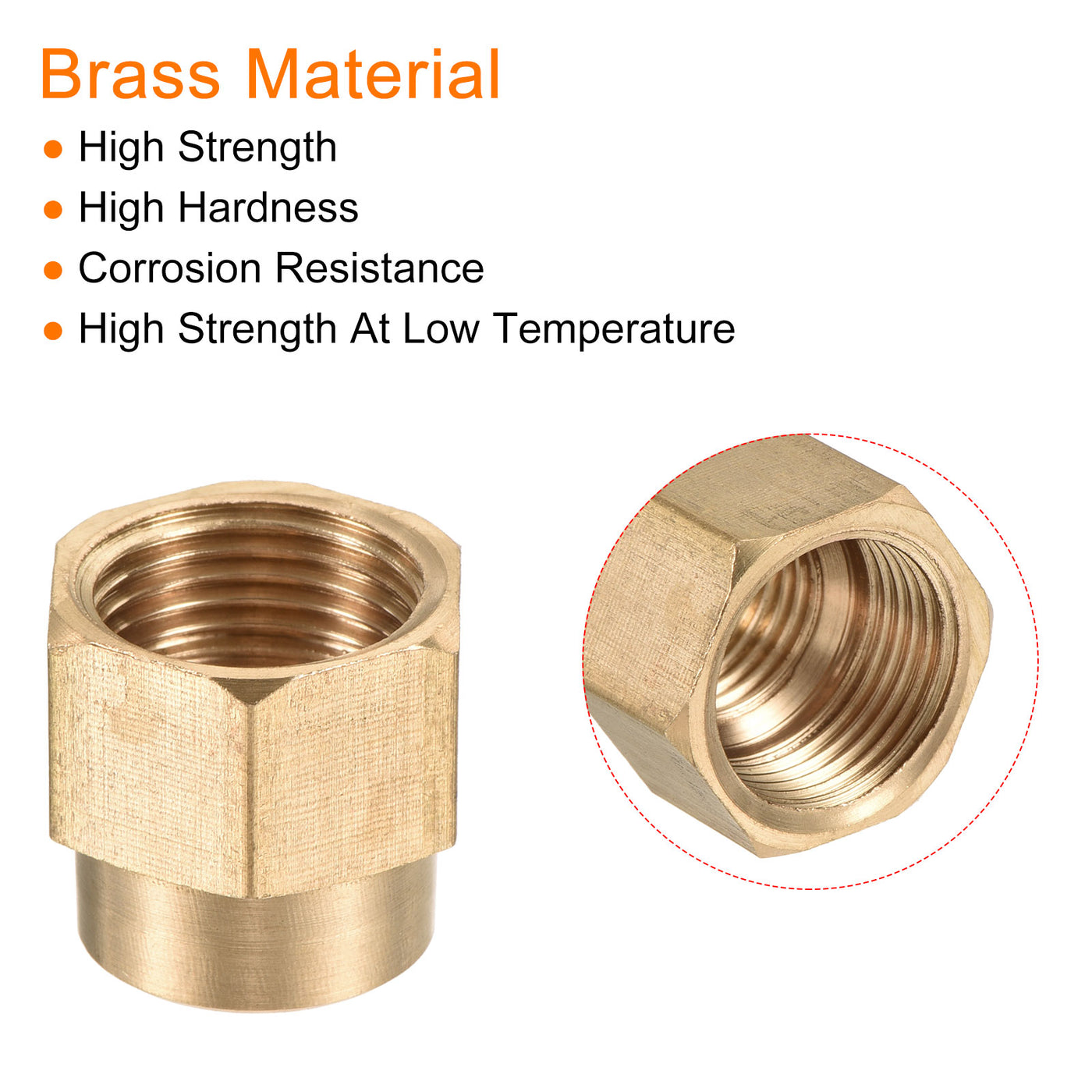 Harfington Brass Reducer Pipe Fitting G1/2 x G3/8 Female Thread Hex Coupling Connector Adapter