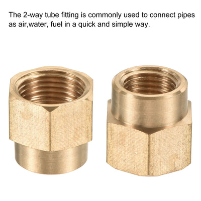 Harfington Brass Reducer Pipe Fitting G1/2 x G3/8 Female Thread Hex Coupling Connector Adapter