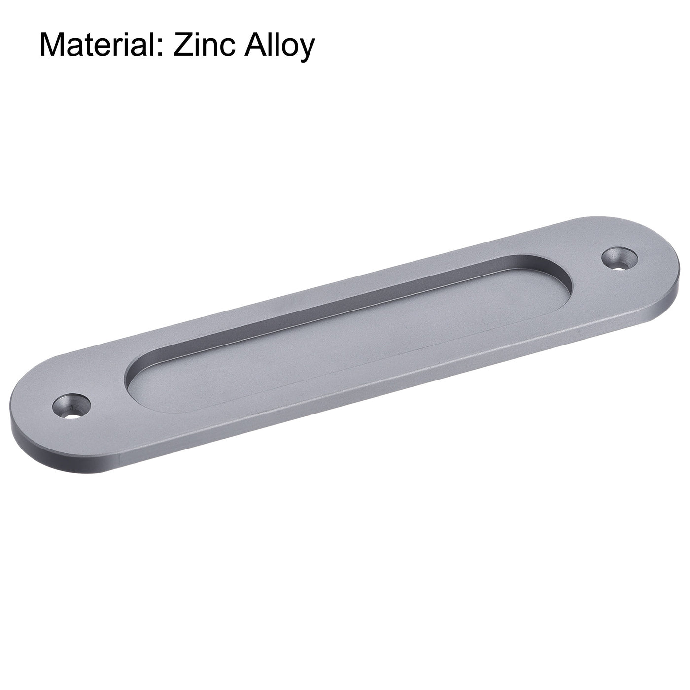 Harfington Finger Flush Pull Handle 180x40x5.7mm Oval for Drawer Door Grey