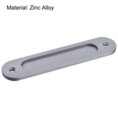 Harfington Finger Flush Pull Handle 180x40x5.7mm Oval for Drawer Door Grey