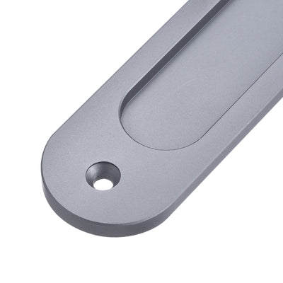 Harfington Finger Flush Pull Handle 180x40x5.7mm Oval for Drawer Door Grey