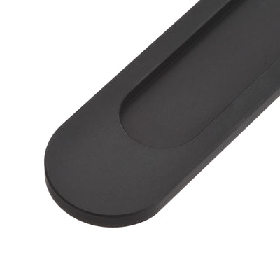Harfington Finger Flush Pull Handle 180x40x5.7mm Oval with Sticker Black