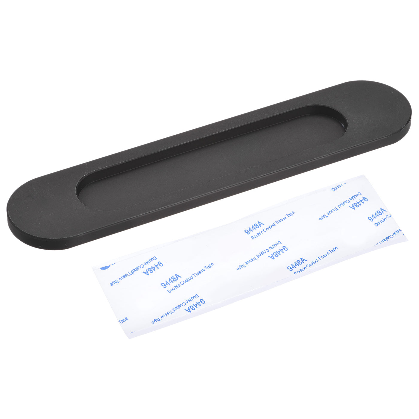 Harfington Finger Flush Pull Handle 180x40x5.7mm Oval with Sticker Black