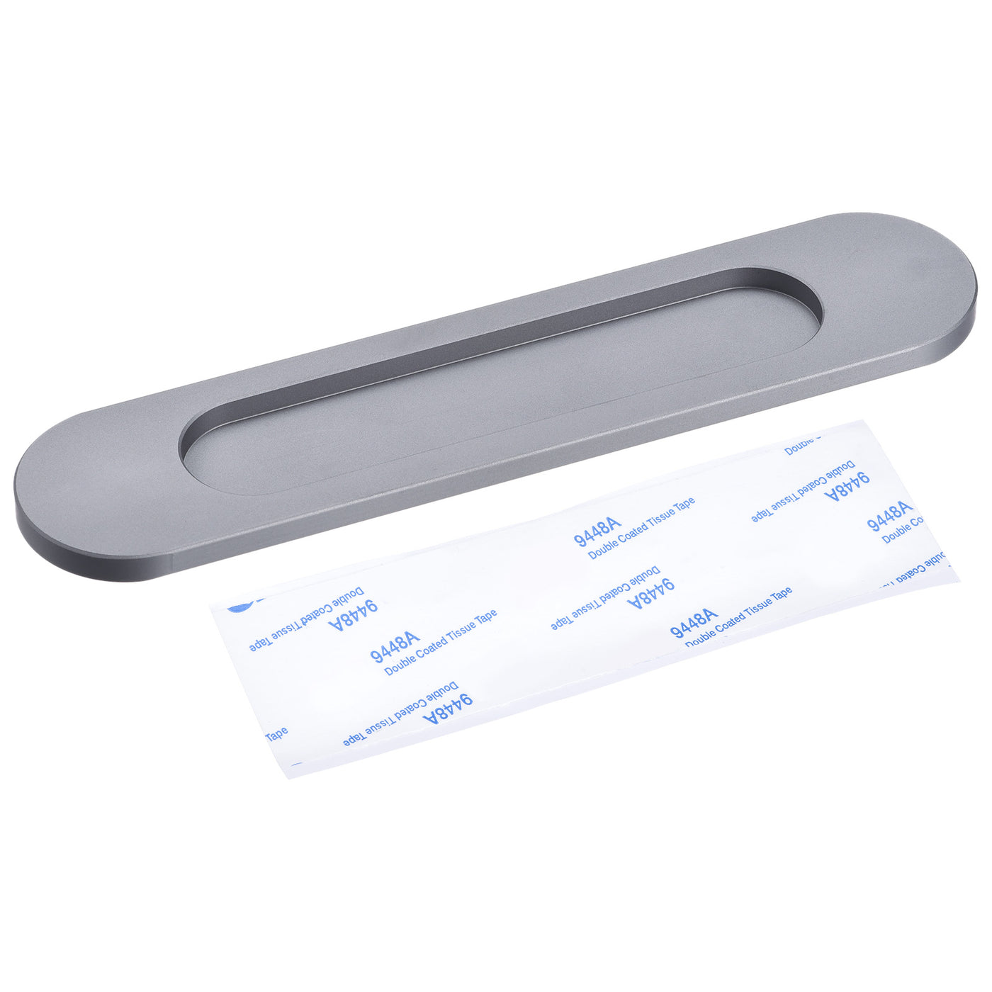 Harfington Finger Flush Pull Handle 180x40x5.7mm Oval with Sticker Grey