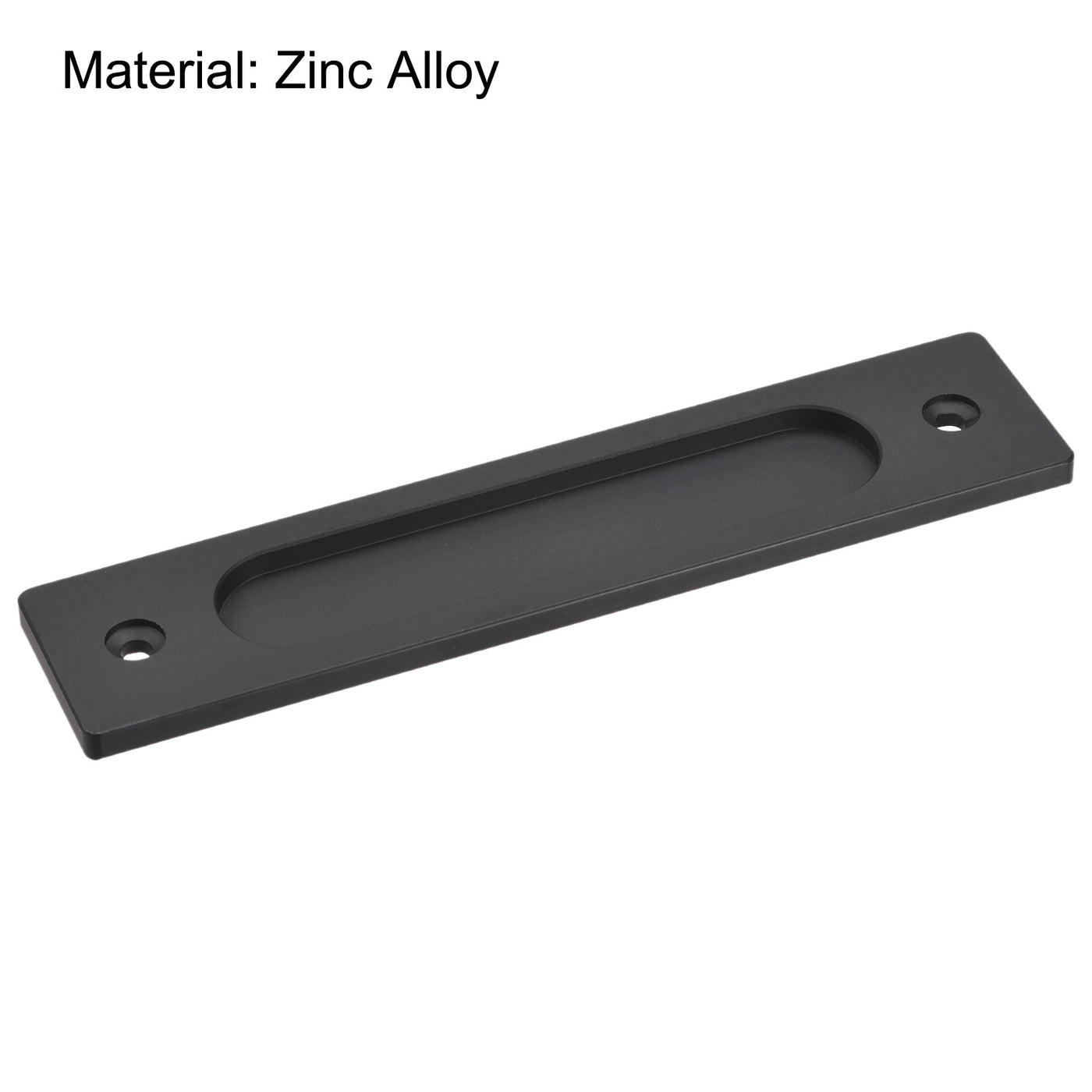 Harfington Finger Flush Pull Handle 180x40x5.7mm Rectangle for Drawer Door Black