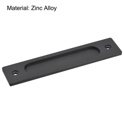 Harfington Finger Flush Pull Handle 180x40x5.7mm Rectangle for Drawer Door Black