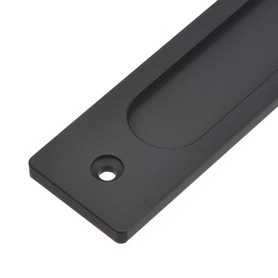 Harfington Finger Flush Pull Handle 180x40x5.7mm Rectangle for Drawer Door Black