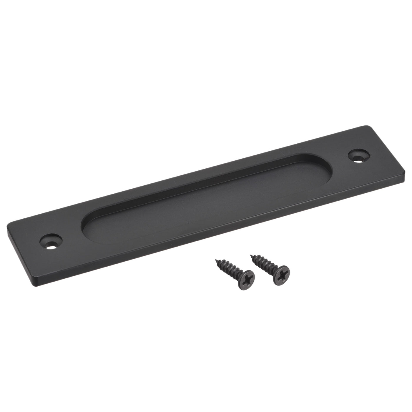 Harfington Finger Flush Pull Handle 180x40x5.7mm Rectangle for Drawer Door Black