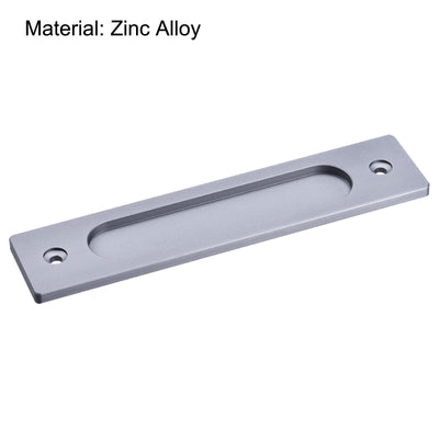 Harfington Finger Flush Pull Handle 180x40x5.7mm Rectangle for Drawer Door Grey