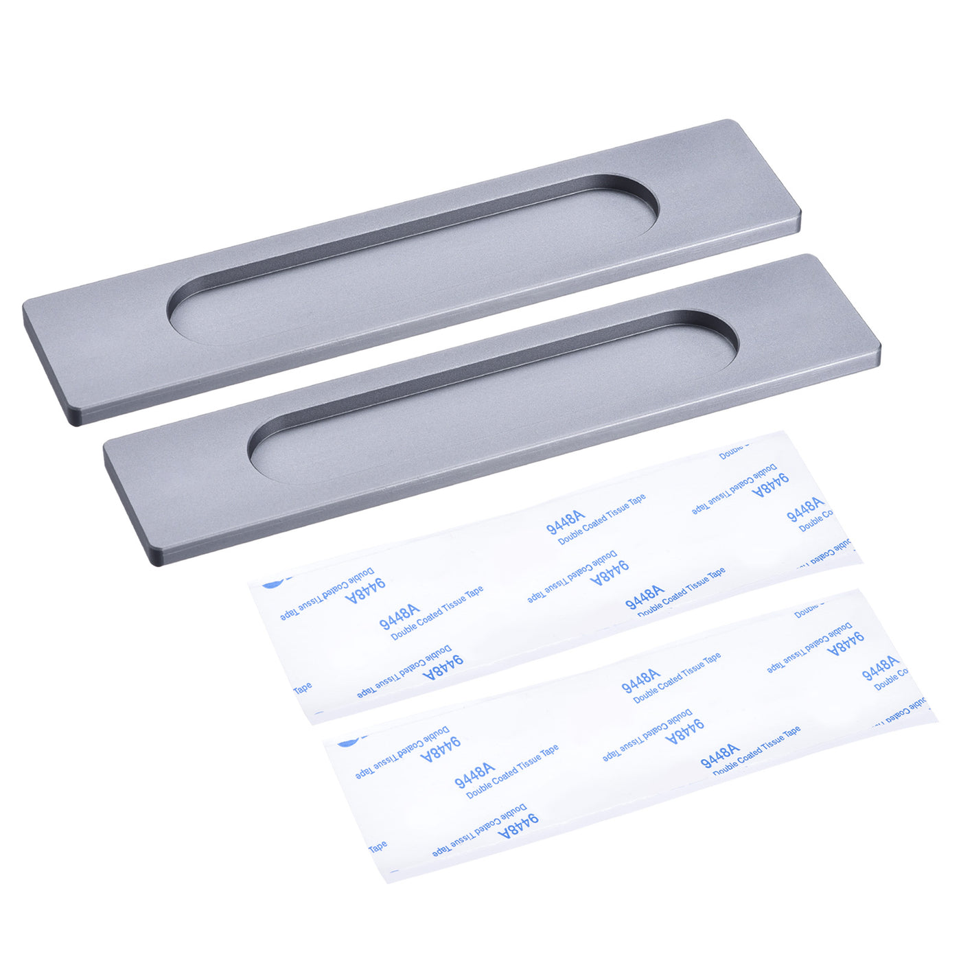 Harfington Finger Flush Pull Handle 180x40x5.7mm Rectangle with Sticker Grey 2pcs