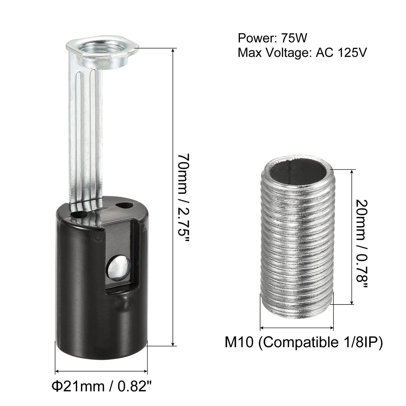 Harfington Lamp Socket, Candle Lamp Holders, Chandelier LED Bracket with Threaded for Bulb
