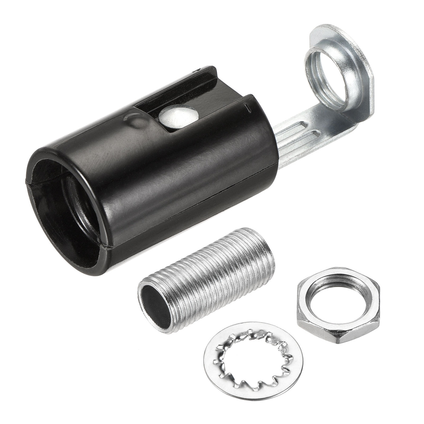 Harfington E14-Lampenfassung, Kerzenlampenfassungen, Kronleuchter E14-LED-Halterung 21 x 54 mm, schwarz mit M10 1/8IP-Gewinde für E14-Glühbirne, 3 Stück