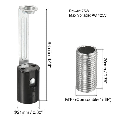 Harfington Lamp Socket, Candle Lamp Holders, Chandelier LED Bracket with Threaded for Bulb