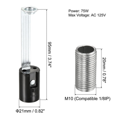 Harfington Lamp Socket, Candle Lamp Holders, Chandelier LED Bracket with Threaded for Bulb