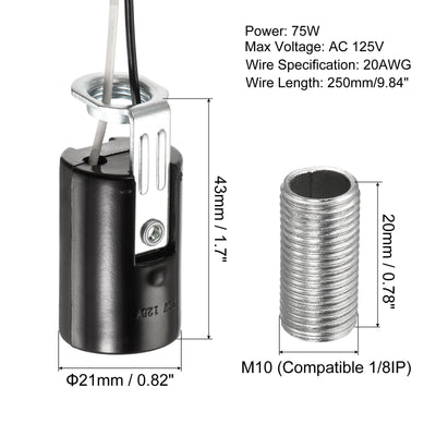 Harfington Lamp Socket, Candle Lamp Holders, Chandelier with Wire Threaded for Bulb