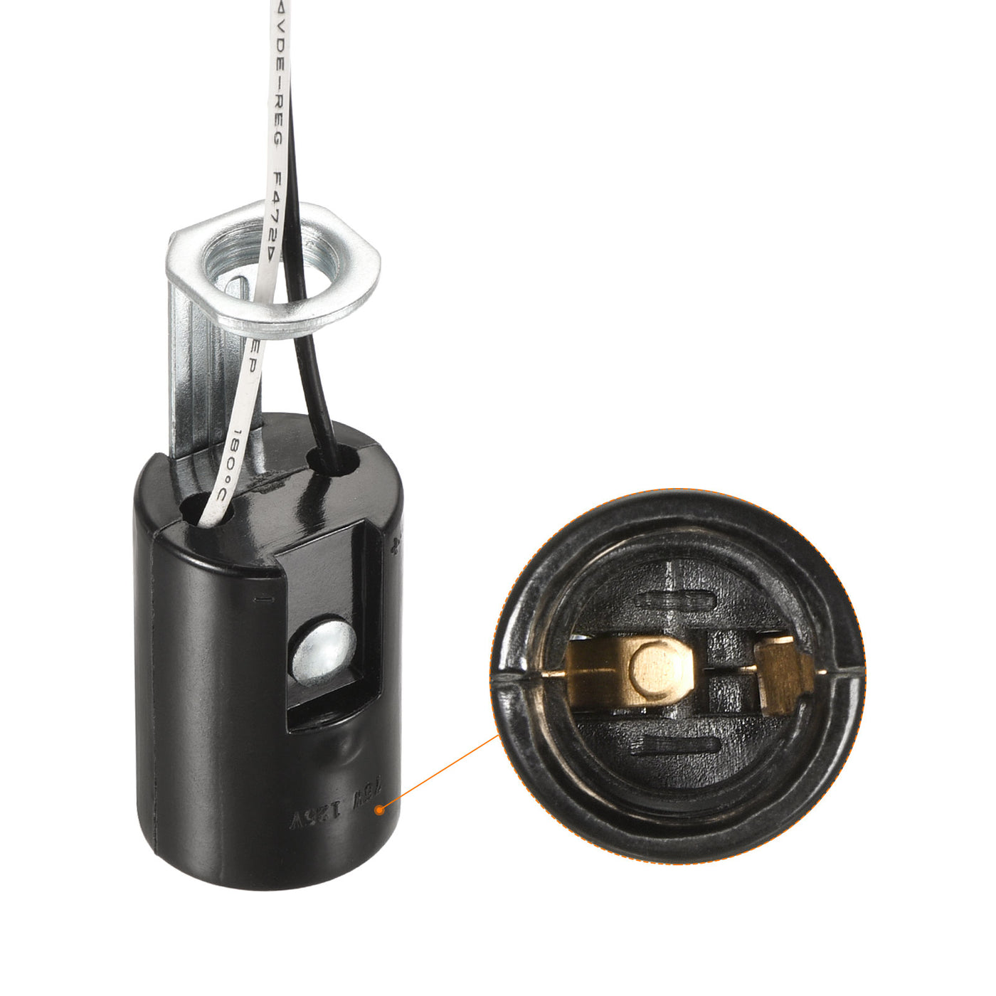 Harfington Lamp Socket, Candle Lamp Holders, Chandelier with Wire Threaded for Bulb