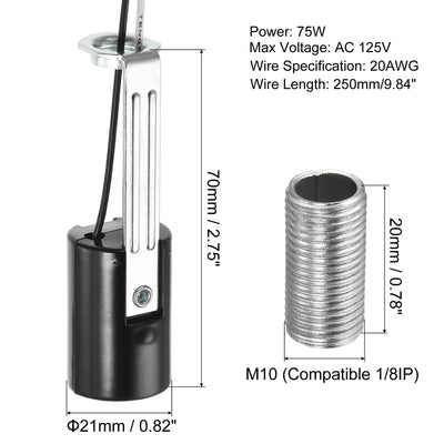Harfington Lamp Socket, Candle Lamp Holders, Chandelier with Wire Threaded for Bulb
