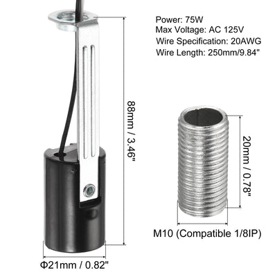 Harfington Lamp Socket, Candle Lamp Holders, Chandelier with Wire Threaded for Bulb