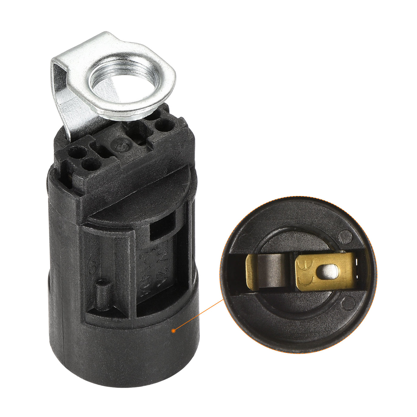 Harfington Bulb Socket Plastic Lamp Holder with Threaded Lamp Pipe Nut for Bulb