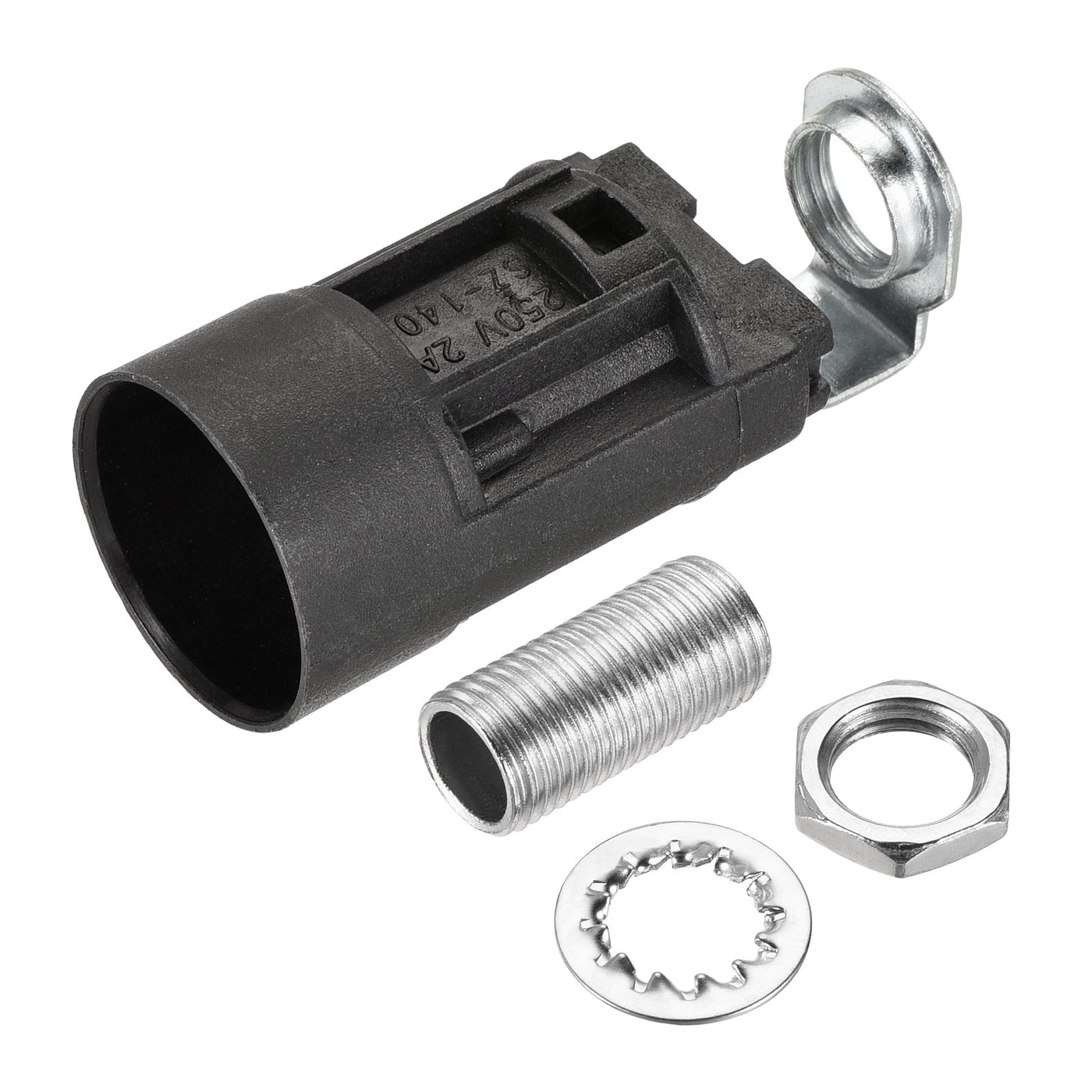 Harfington Bulb Socket Plastic Lamp Holder with Threaded Lamp Pipe Nut for Bulb