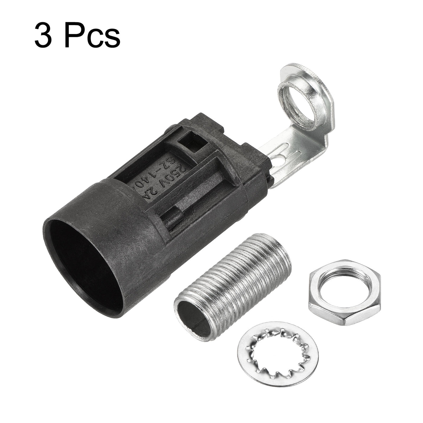 Harfington Bulb Socket Plastic Lamp Holder with Threaded Lamp Pipe Nut for Bulb