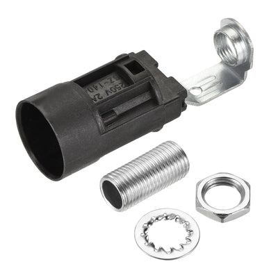 Harfington Bulb Socket Plastic Lamp Holder with Threaded Lamp Pipe Nut for Bulb