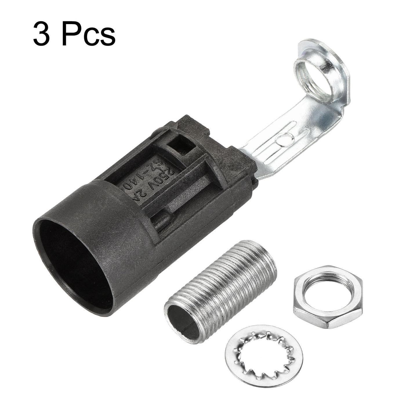 Harfington Bulb Socket Plastic Lamp Holder with Threaded Lamp Pipe Nut for Bulb