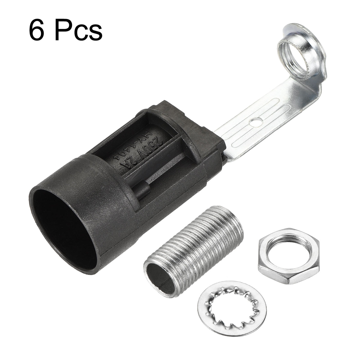Harfington Bulb Socket Plastic Lamp Holder with Threaded Lamp Pipe Nut for Bulb