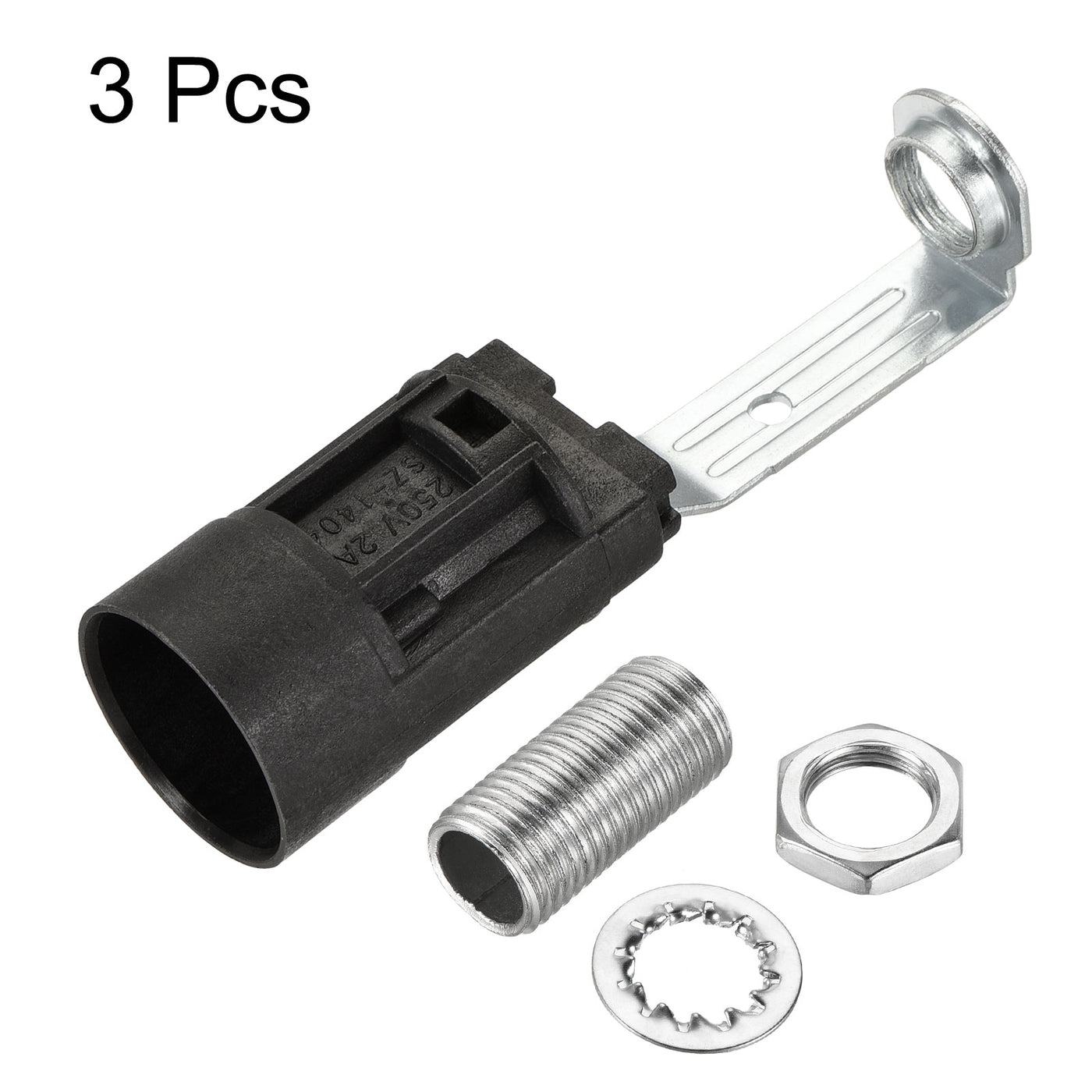 Harfington Bulb Socket Plastic Lamp Holder with Threaded Lamp Pipe Nut for Bulb