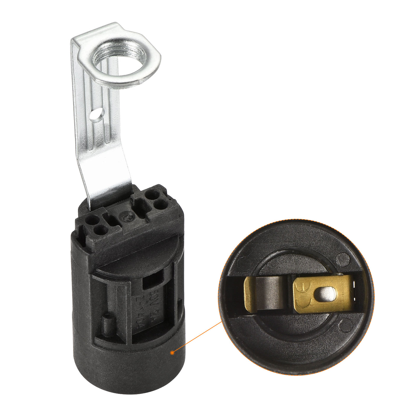 Harfington Bulb Socket Plastic Lamp Holder with Threaded Lamp Pipe Nut for Bulb