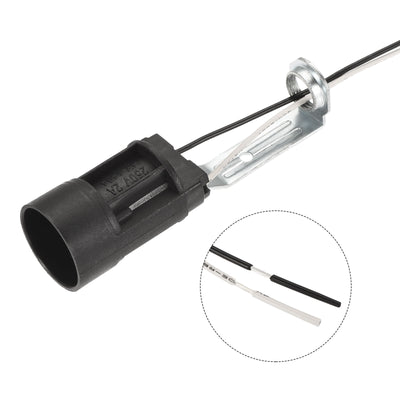 Harfington E14 Bulb Socket Plastic Bulb Candle Lamp Holder Black 23x80mm with M10 Lamp Pipe Nut & Wire for E14 Bulb, Pack of 6