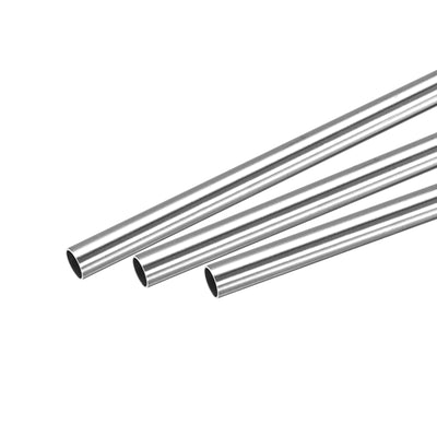 uxcell Uxcell 304 Stainless Steel Tube, 8mm OD 0.6mm Wall Thickness 300mm Length 3 Pcs